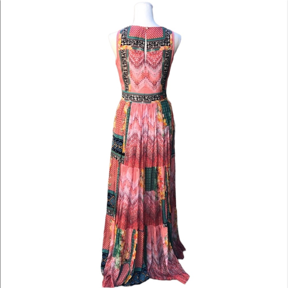 Anthropologie Bhanuni By Jyoti Maxi Dress Dreamy Pink & Green NWT Women’s Size 4 - Picture 4 of 15